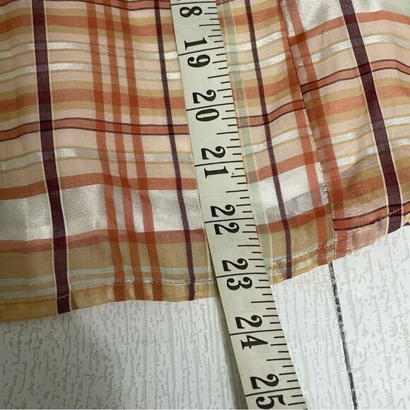 CURRENT AIR ANTHROPOLOGIE Pink Rose Plaid Ruffle Blouse Size XS NWT - Picture 4 of 11